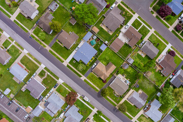 Aerial view of residential quarters at beautiful town urban landscape NJ