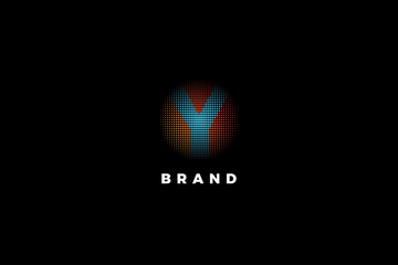 Letter Y creative technological dotted  logo
