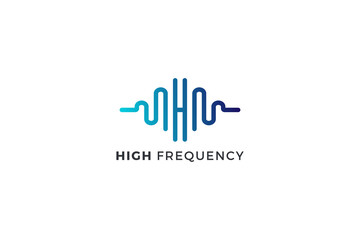 Letter H high frequency business logo design