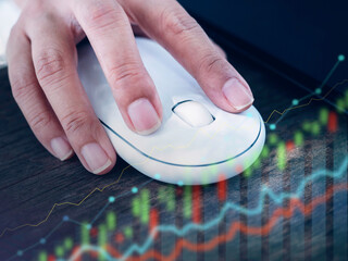 Stock trading market business concept.