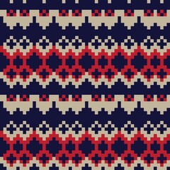 Fototapeta premium Christmas Fair Isle Seamless Pattern Background