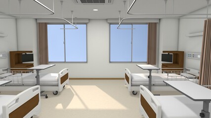 Obraz na płótnie Canvas 病院の病室