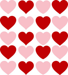 A collection of three hearts of different sizes on a white background.