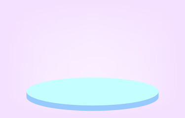 Blue mock up product display vector. Empty pink background. 3D illustration