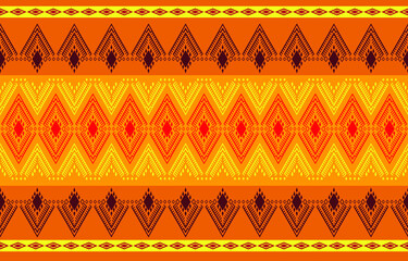 Geometric ethnic pattern seamless flower color oriental. seamless pattern. Design for fabric, curtain, background, carpet, wallpaper, clothing, wrapping, Batik, fabric,Vector illustration