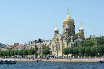 Fototapeta na wymiar Assumption Church on Vasilievsky Island