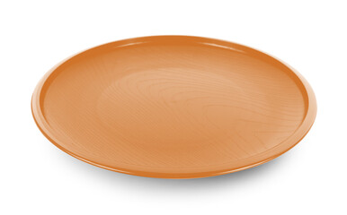 wood plate isolated on white background.