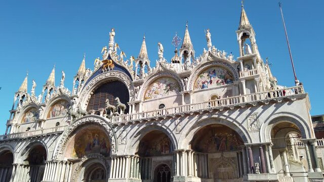 St Mark's Basilica at St Mark's Square in Venice, Italy