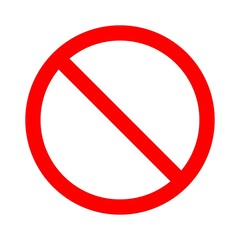 PICTOGRAM FORBIDDEN SIGN, SIGNAL RED CIRCLE WHITE BACKGROUND