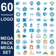 set of technology logo , set of geometric vector