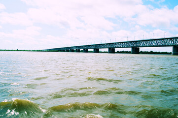 Obraz na płótnie Canvas Khabarovsk bridge and Amur river_00