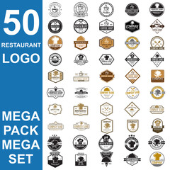 set of restaurant logo , set of food vector