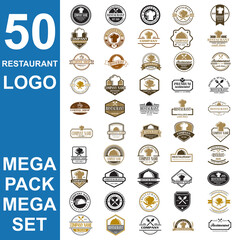 set of restaurant logo , set of food vector