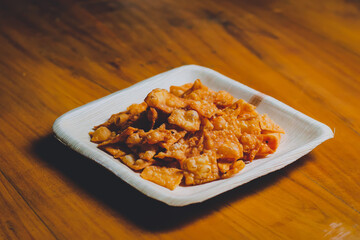 Indian snacks on Betel palm leaf plate