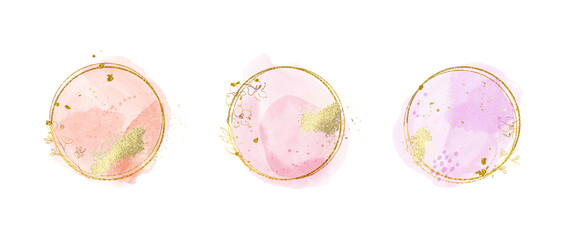 Luxury Gold invite frame design vector. Invitation design for wedding, VIP Invitation card, Image frame, wall art decoration. Water color frame design. vector illustration.