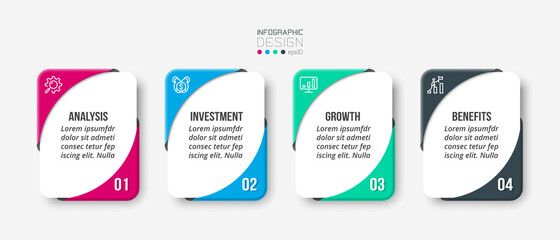Infographic business template with step or option design.