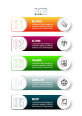 Business work flow infographic template.