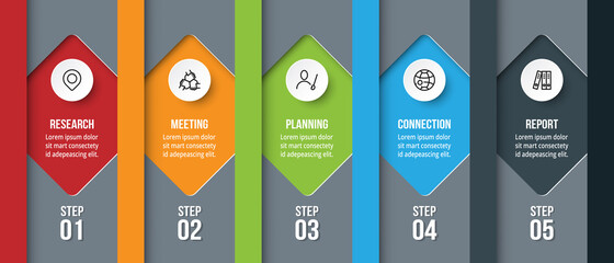 Infographic business template with step or option design.