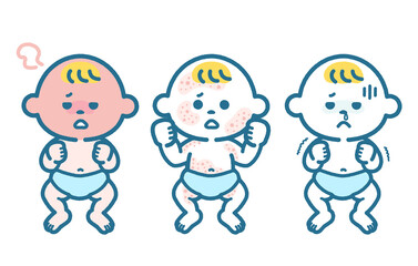 Fototapeta premium Various symptoms of infants