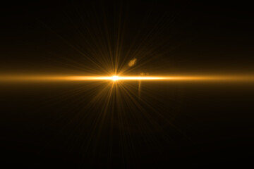 Obraz premium ฺBeautiful lens flare effect on black background