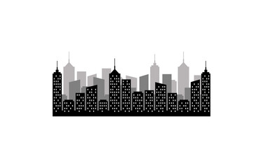 Naklejka premium City building icon flat vector illustration