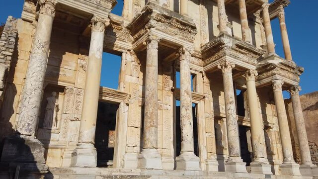 Library of Celsus, an ancient Roman building in Ephesus, Anatolia, Turkey
