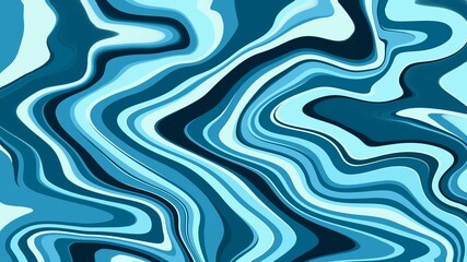 青色のマーブリングのイラスト