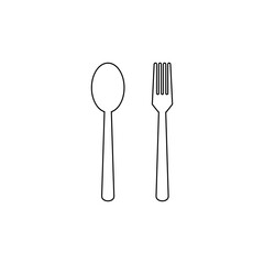 spoon and fork icon vector sign symbol