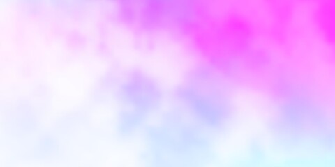 Light Pink, Blue vector layout with cloudscape.