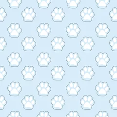 Foto op Canvas Vector seamless pattern with cat or dog,kitten or puppy footprints. Can be used for wallpaper,fabric, web page background, surface textures. © lena10sheiko