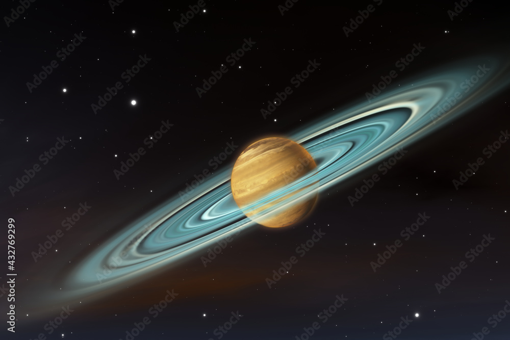 Canvas Prints the ringed exoplanet or extrasolar planet in deep space