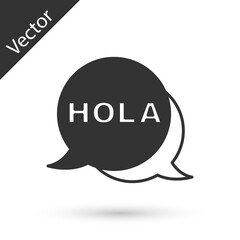 Grey Hola icon isolated on white background. Vector