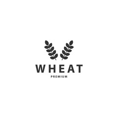 wheat hipster vintage logo vector icon illustration