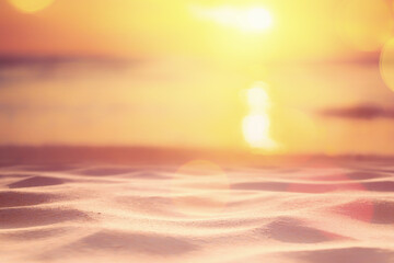 Obraz na płótnie Canvas Tropical beach with smooth wave and sunset sky abstract background.