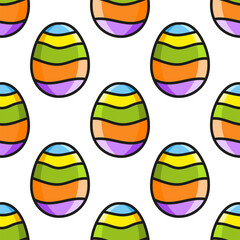 Colored seamless pattern. Cartoon style. Hand drawn. Vector illustration isolated on white background. For walpaper, poster, banner.