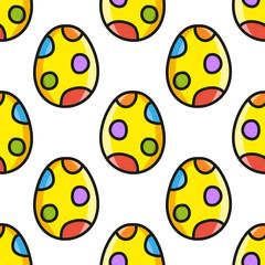 Colored seamless pattern. Cartoon style. Hand drawn. Vector illustration isolated on white background. For walpaper, poster, banner.