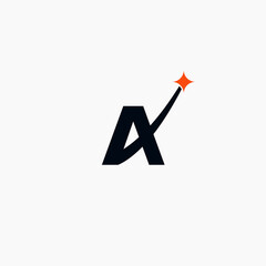 Letter A, logo A, star vector design