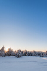Snow and rime in winter in Changbai Mountain, Jilin Province, China