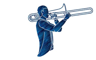 Trombone Musician Orchestra Instrument Graphic Vector