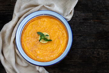 Lemon cheesecake on the table