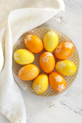 Yellow and orange Easter eggs