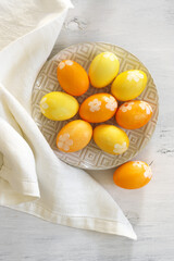 Yellow and orange Easter eggs