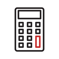 Calculator vector sketch icon isolated on white background. Calculator sketch icon for infographic, website or app.