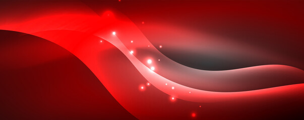 Shiny glowing neon wave, light lines abstract background. Magic energy and motion concept. Vector wallpaper template