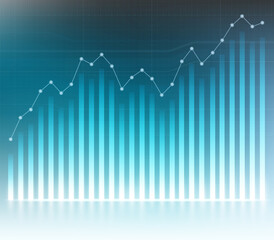 Growing financial graph with data.