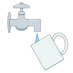 水道とコップ