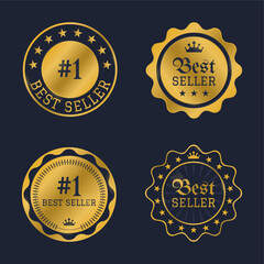 Set of "best seller" badges and labels, vector collection, ready for print or web element