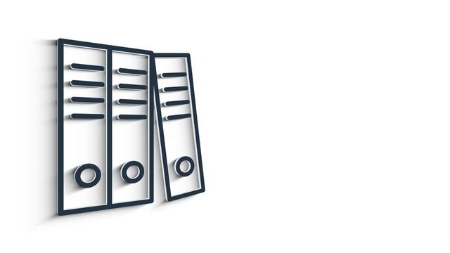 Office icon. Web 3D shadow icon set. Office, great design for any purposes. Motion graphics.