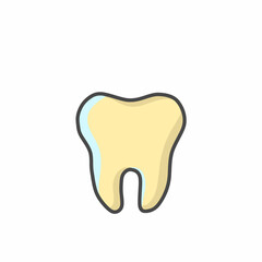 Cute Tooth Character Flat Cartoon Vector Template Design Illustration