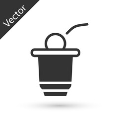 Grey Beer pong game icon isolated on white background. Alcohol party game. Vector